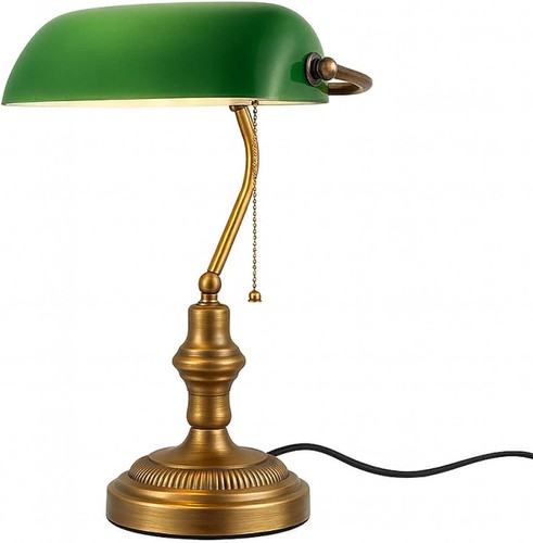 Lampe bureau banquier vintage - bureau,