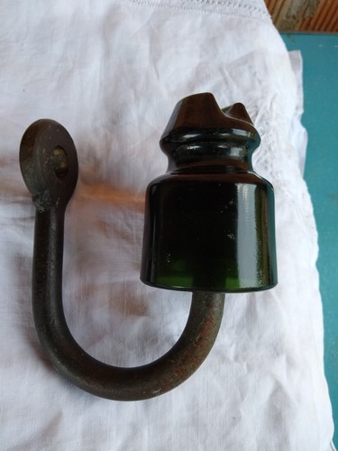 Ancien isolateur verre sur - isolateur, en