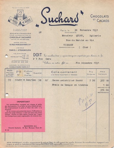 1931 chocolats cacaos - 1931,