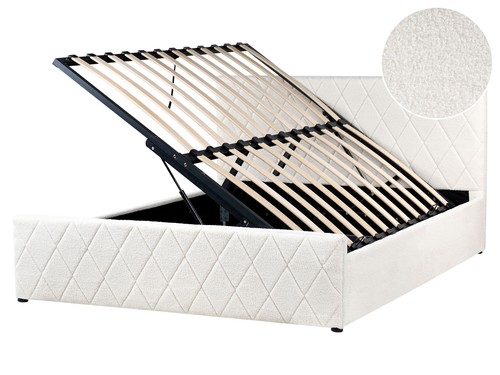 Lit ottoman bouclé 160 x - lit, en