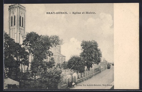 Cpa bray dunes - Église, et