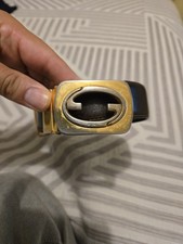 Vintage Unisex Gucci REVERSIBLE Belt Interlocking G CIRCA 80'S GOOD SZ 38-40 