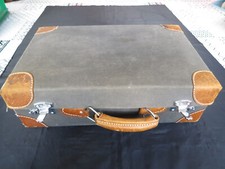 Valise ! Ancienne ! Tissu ! Cuir ! Noir !