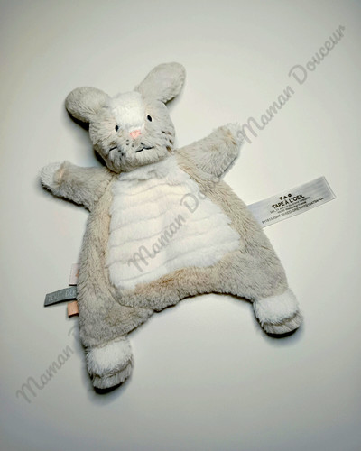 Doudou lapin blanc - lapin, chiné
