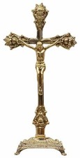 Crucifix de Table Laiton Poli
