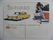 Brochure USA the FORD 1959 en anglais