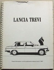 LANCIA TREVI Car Press Information Media Pack July 1981 Photos