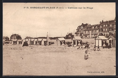 Cpa hardelot plage cabines - hardelot-plage,,