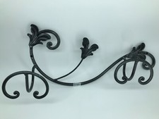 Porte-Manteau Crochet Vêtements À 2 Places Fer Forgé Avec Boucles Feuilles Mur