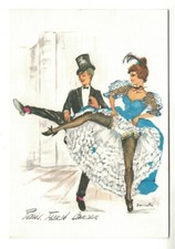AM1370 - RISQUE - FRENCH CANCAN MAN & WOMAN LIFTING LEGS by JANICOTTE
