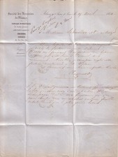 LETTRE VERRERIES DE BLANZY 