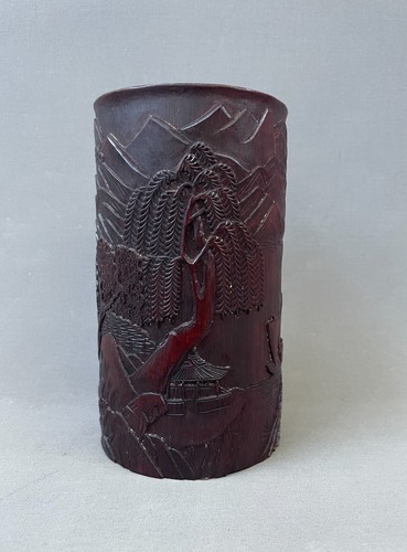 Pot bambou sculpté art - bambou, sculpté,