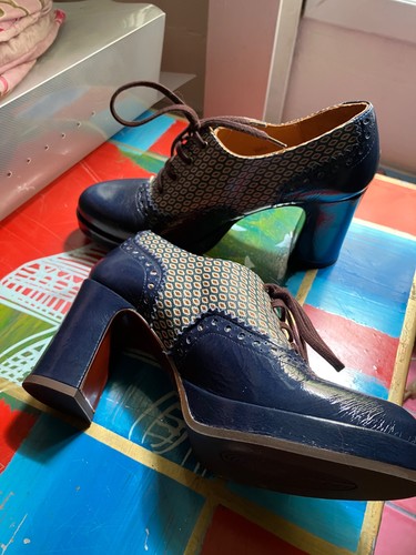 Chaussures cuir bleu marine