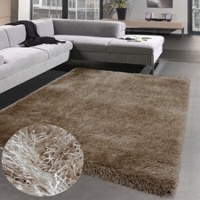 Tapis shaggy uni | fils brillants & très doux | beige