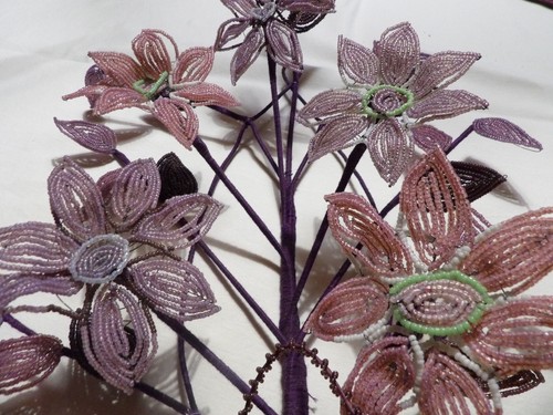Ancienne fleurs perles de - perles,