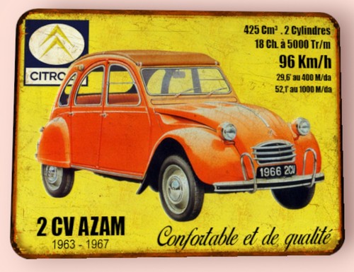 Plaque métal vintage citroën - plaque,