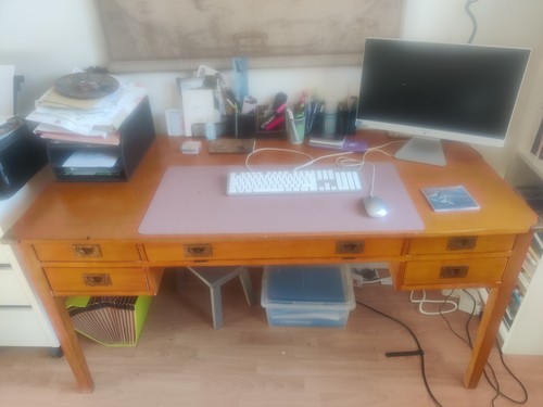 Bureau ancien bois marron - bureau,