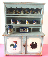 ANTIQUE PAINTED WOODEN TOY STENCIL DECOR - DOLL FURNITURE - DINETTE TOLE LITHO