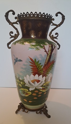 Vase opaline peinte et - vase, en