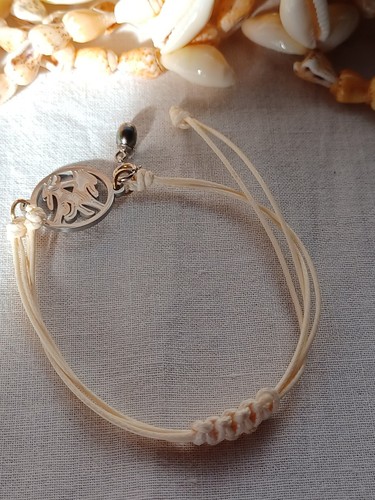 Bracelet cordon beige - bracelet,