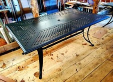 Black Rectangular  Steel Mesh Outdoor Dining Table