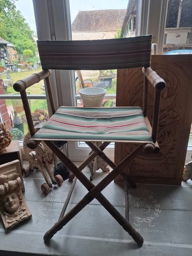 Ancien fauteuil pliant bois - fauteuil,