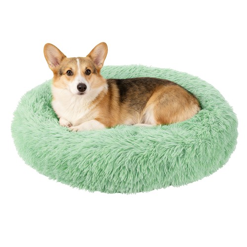 Lit rond peluche douce et - peluche,