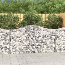 Paniers à gabions arqués 6 pcs 200x50x100/120 cm fer galvanisé gabion vidaXL