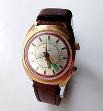 Vintage Soviet gold-plated mechanical watch "Polet-Signal" with alarm
