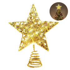 Étoile sapin de Noël 15cm arbre lumière LED Lampe décoration maison fête Neuf Fr