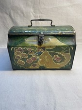 Beautiful Antique Lithographed Sheet Metal Cookie Cookie Tasting Suitcase circa 1900