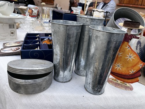 Lot vases cylindriques en - vases,