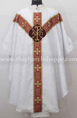 Chasuble blanc gothique - chasuble,