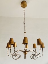 Lustre néo-baroque florentin cuivre-laiton 8 Lum TBT 12v 10/20w. Neuf