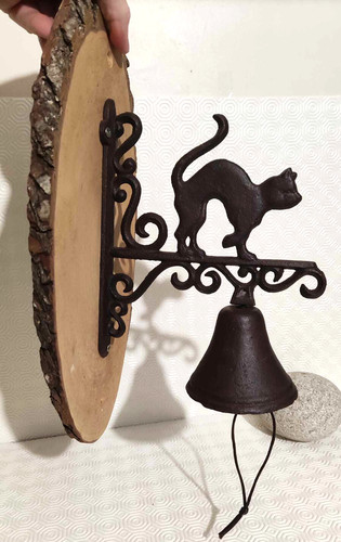 Cloche murale chat métal - murale, en