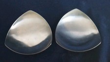 Vtg.Pair Stelton Stainless Steel 18/8  Denmark Triangular Votive Candle Holders 