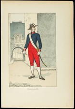 1896 - Officier de paix (1802). Gravure. Uniforme de Police. Bicorne.