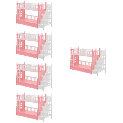Miniature doll house pink bunk - doll,