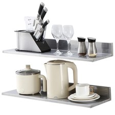 VEVOR 2PCs Étagère Murale Tablette Flottante en Inox 762x218x85 mm pour Cuisine