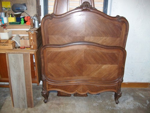 Lit ancien bois - bois,