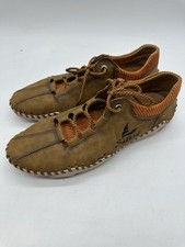 Salkin Leather Athletic Lace Up Brown Orange Walking Shoes 2205 Men’s US 11