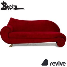 Bretz Gaudi Tissu Canapé Trois Places Rouge Velours Neuf