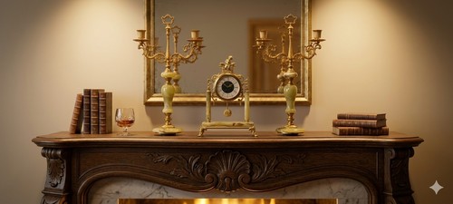 Garniture cheminée vintage - garniture, de