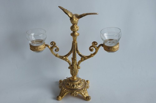 Baguier bronze doré oiseau - bronze,