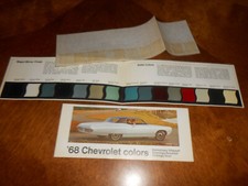 1968 CHEVROLET PAINT COLOR CHIPS BROCHURE '68 CHEVY CAMARO CHEVELLE NOVA & More!