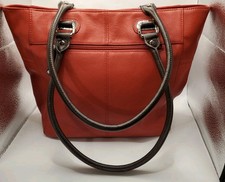 TIGNANELLO Leather Satchel Handbag Purse Hobo Roamy Tote Red RARE 