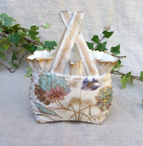 Panier vase porcelaine - panier, en