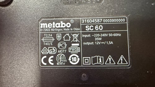 Chargeur metabo sc60 lihd - chargeur, sc60 lihd