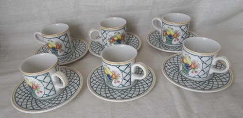 Lot tasses sous - lot, 6
