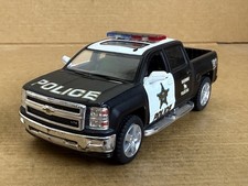 Kinsmart Chevrolet Silverado LTZ Police, 1:46 Scale, Pull Back, Black, VGC.